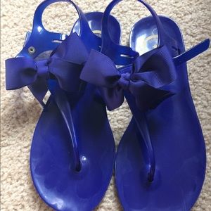 BCBG Royal Blue Jelly Sandals w/ Grosgrain Ribbon